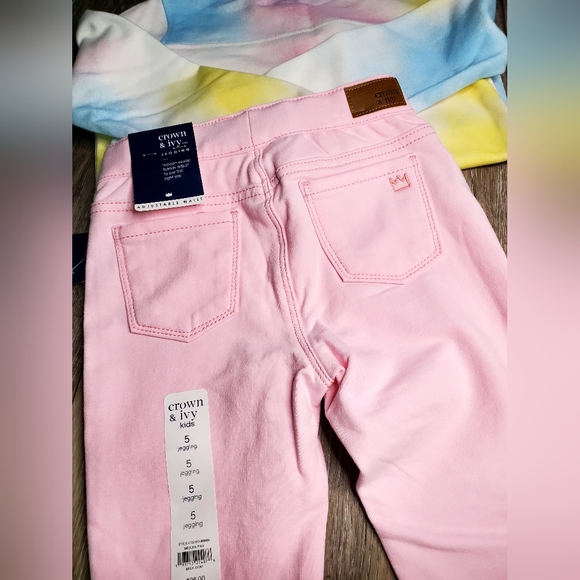 Girl's crown & ivy pink adjustable waist  jeggings Size 5 - Picture 6 of 8